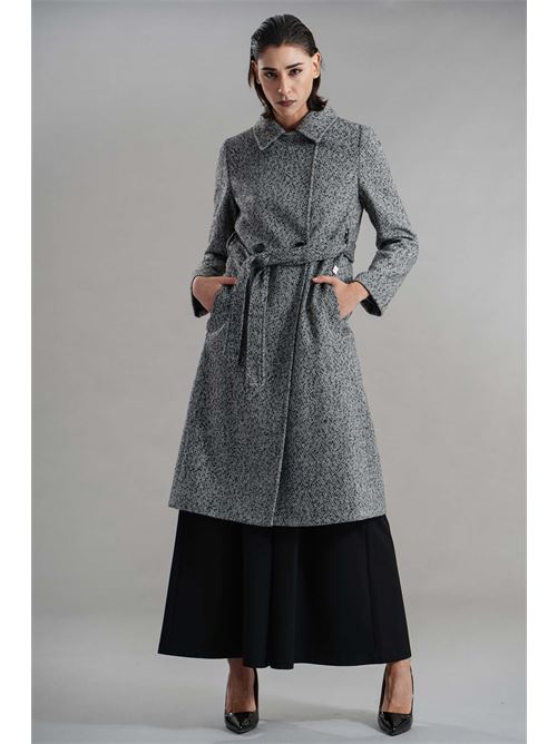 Cappotto in misto lana elmas phil | 050457BIANCO/NERO